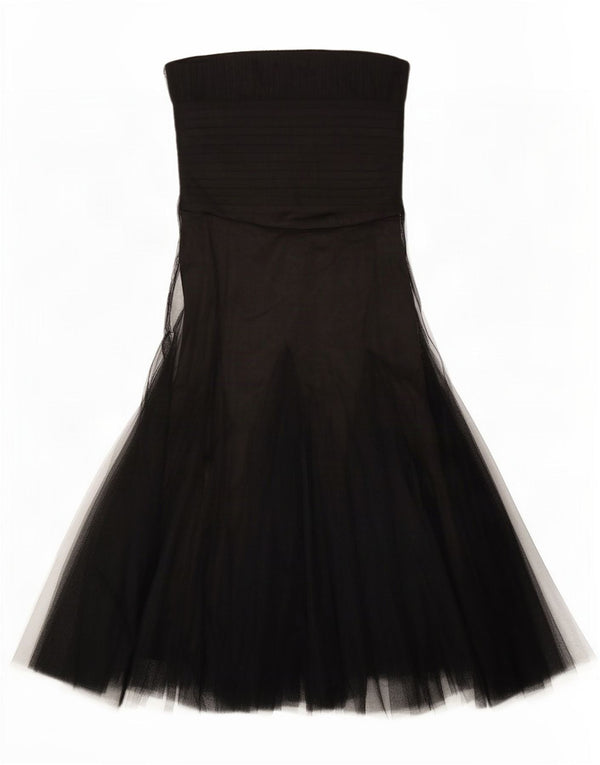 Monsoon Vestido extragrande sin tirantes para mujer UK 8 Small Poliéster negro