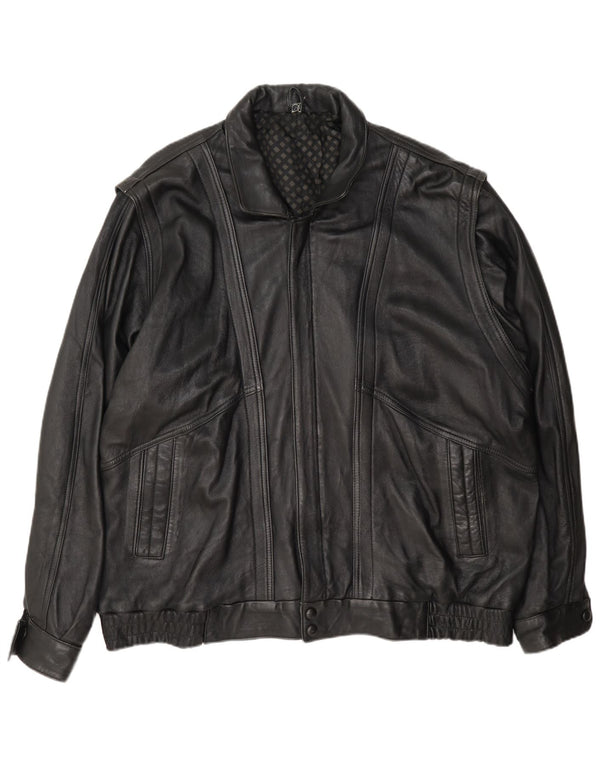 Vintage hombres Zip vuelo aviador chaqueta Reino Unido 42 XL negro