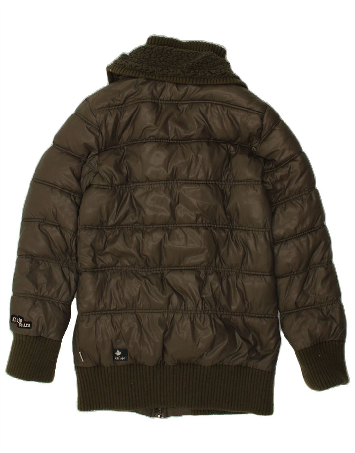 KHUJO Womens Padded Coat UK 16 Large Khaki Nylon Vintage KHUJO and Second-Hand KHUJO from Messina Hembry 