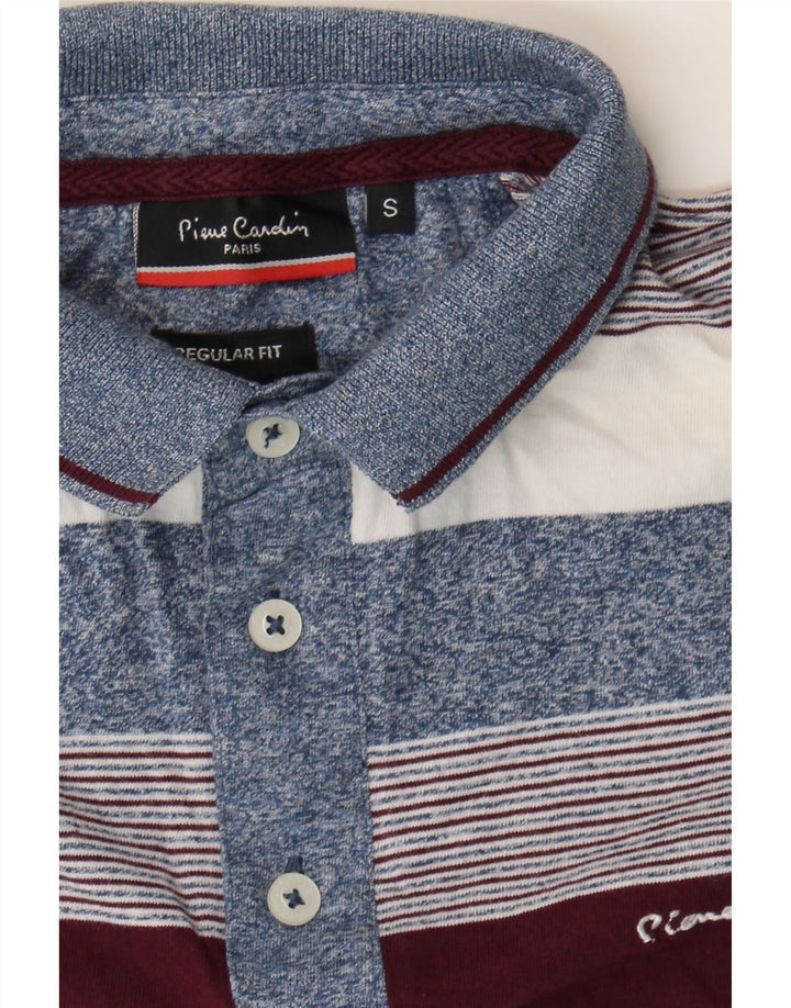 PIERRE CARDIN Mens Regular Fit Polo Shirt Small Multicoloured Striped Vintage Pierre Cardin and Second-Hand Pierre Cardin from Messina Hembry 