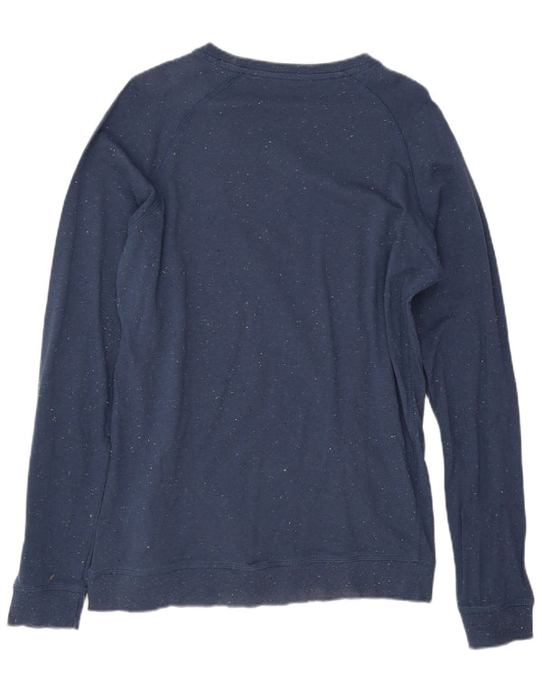 Carrera Mens Patrón Abstracto Gráfico Top Manga Larga Pequeño Azul Marino