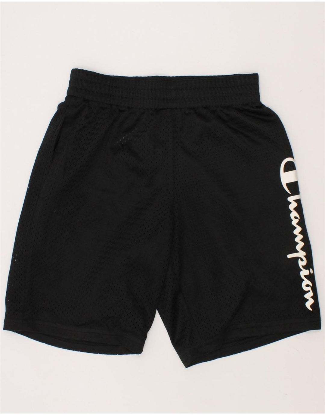 CHAMPION Boys Graphic Sport Shorts 7-8 Years Small Black Polyester Vintage Champion and Second-Hand Champion from Messina Hembry 