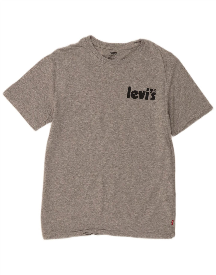 Levi's Camiseta gráfica para hombre Top pequeño de algodón moteado gris