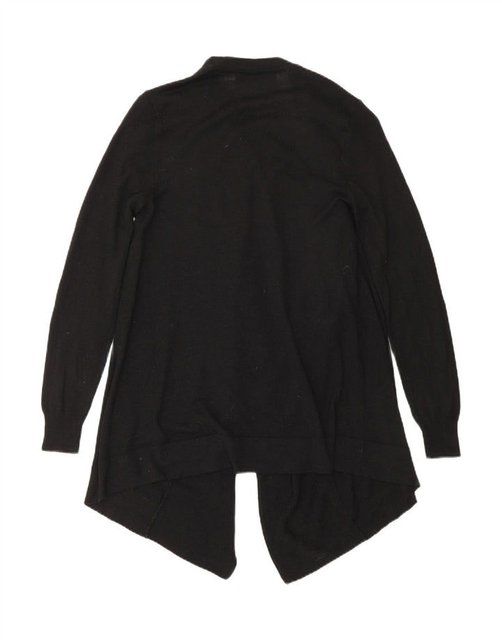 MARKS & SPENCER Womens Asymmetric Open Cardigan Sweater UK 10 Small Black
