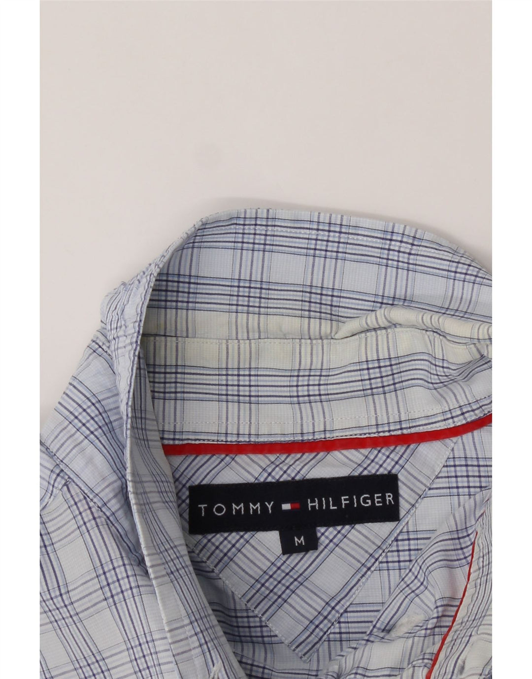 TOMMY HILFIGER Mens Shirt Medium Blue Check Cotton Vintage Tommy Hilfiger and Second-Hand Tommy Hilfiger from Messina Hembry 