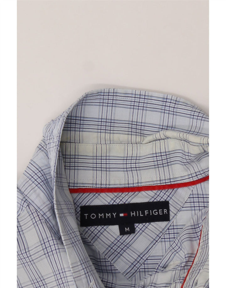 TOMMY HILFIGER Mens Shirt Medium Blue Check Cotton Vintage Tommy Hilfiger and Second-Hand Tommy Hilfiger from Messina Hembry 