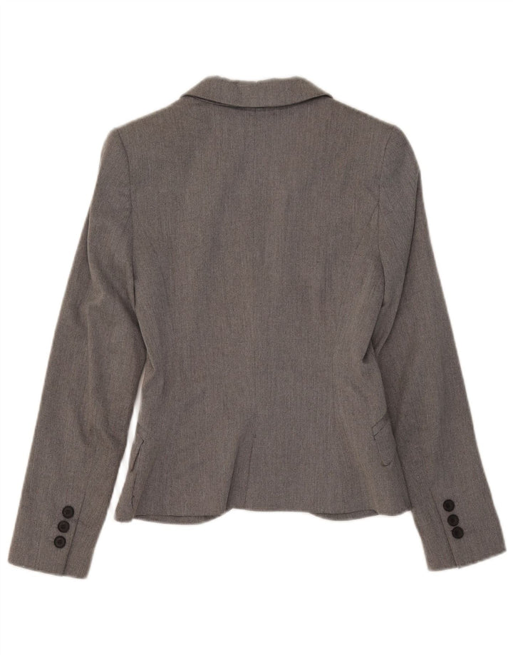 Zara Mujer Chaqueta Blazer De 1 Botón UK 6 XS Gris
