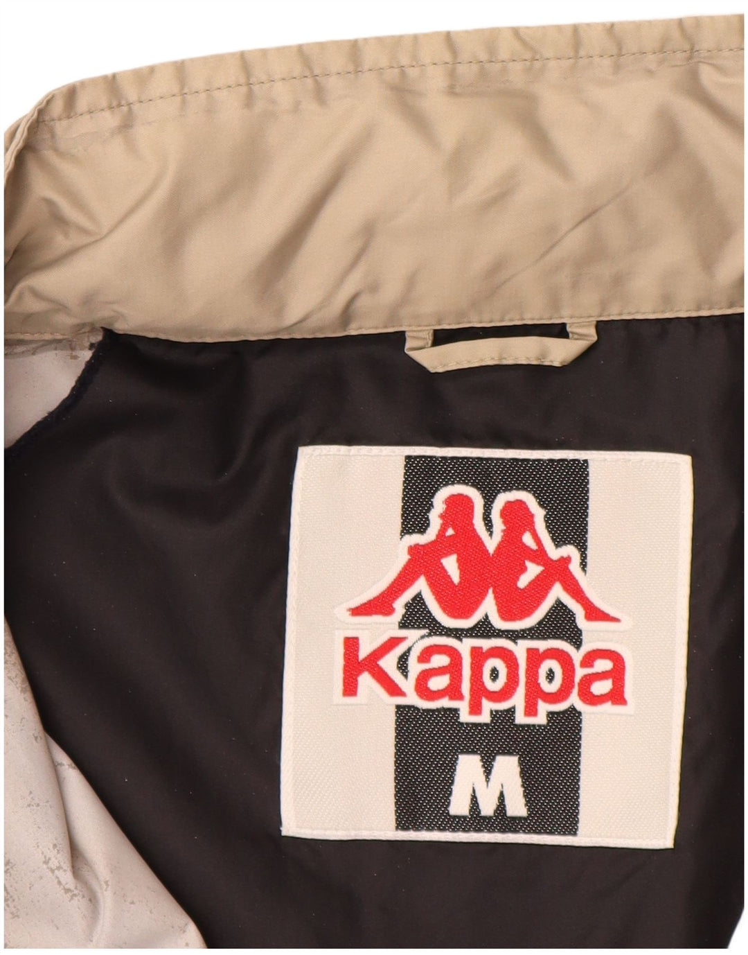 Kappa Mens Zip Rain Jacket UK 38 Medium Beige Colorblock Nylon
