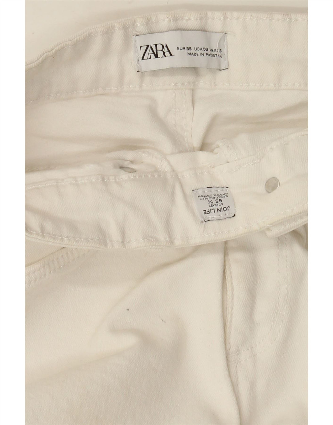 Zara Jeans Acampanados Para Mujer EU 38 Small W28 L26 Algodón Blanco