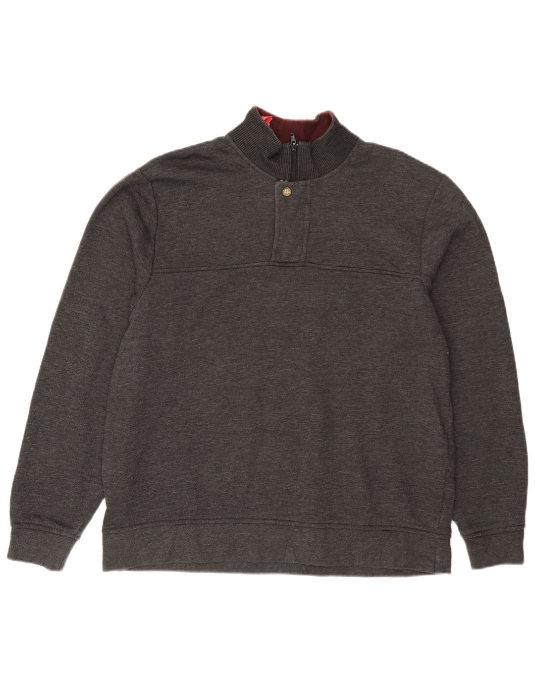 ORVIS Sudadera con cuello y cremallera para hombre Jersey grande gris moteado