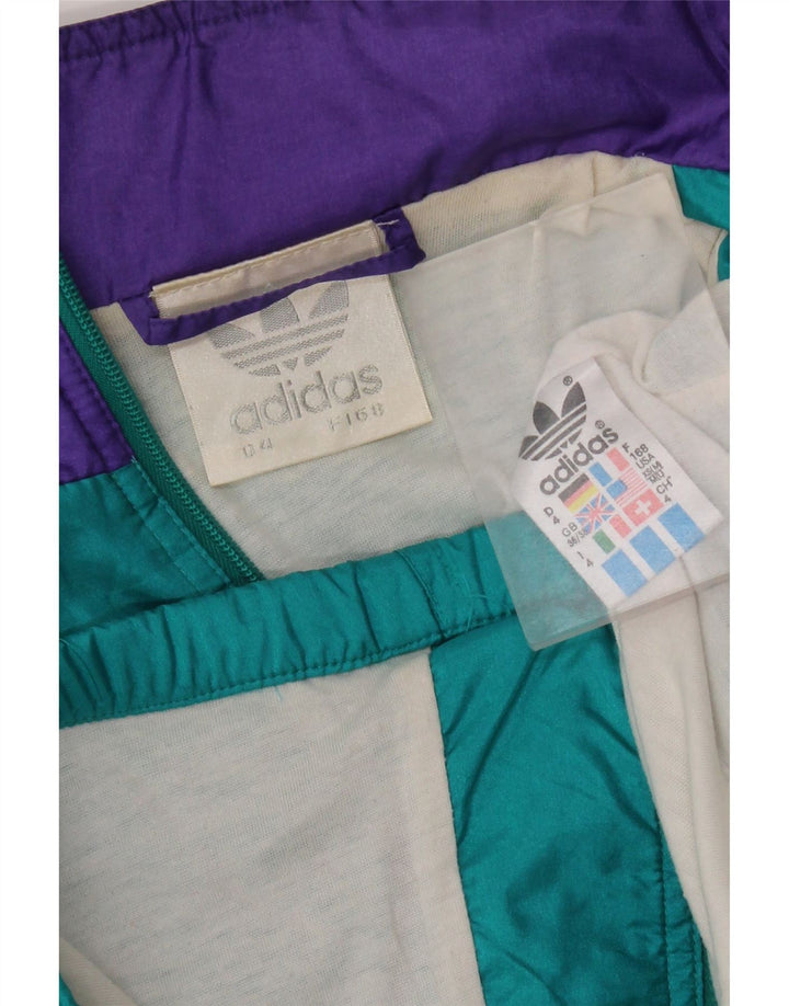 Adidas Hombre Retro Chándal Top Chaqueta UK 36/38 Small Turquesa Poliamida