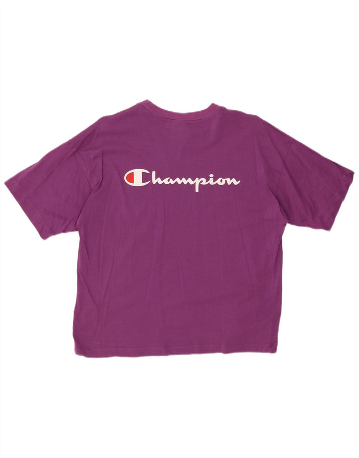 CHAMPION Camiseta gráfica para mujer Top UK 44 Algodón morado mediano
