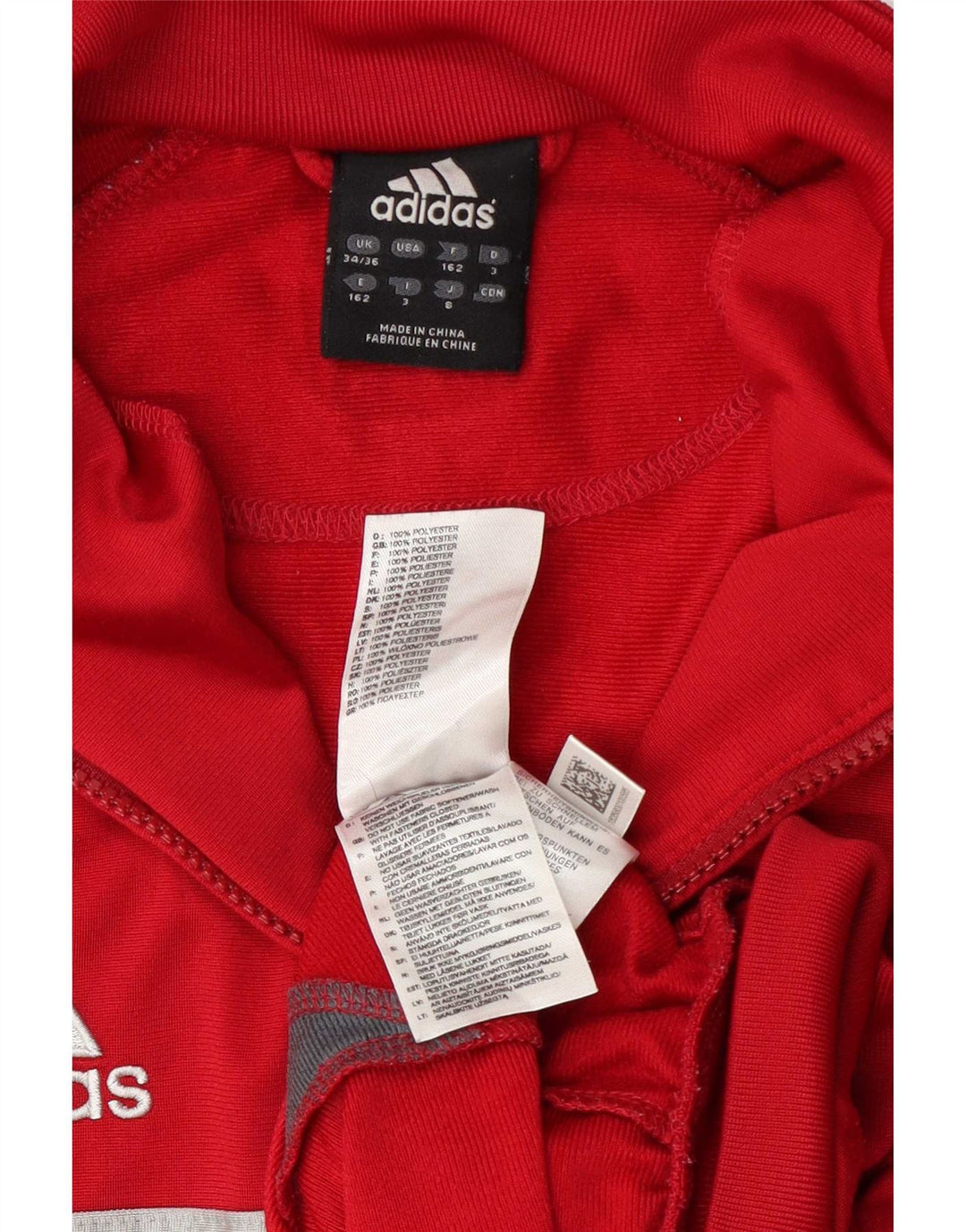 Adidas Hombre Chándal Top Chaqueta UK 34/36 Pequeño Rojo Colorblock Poliéster