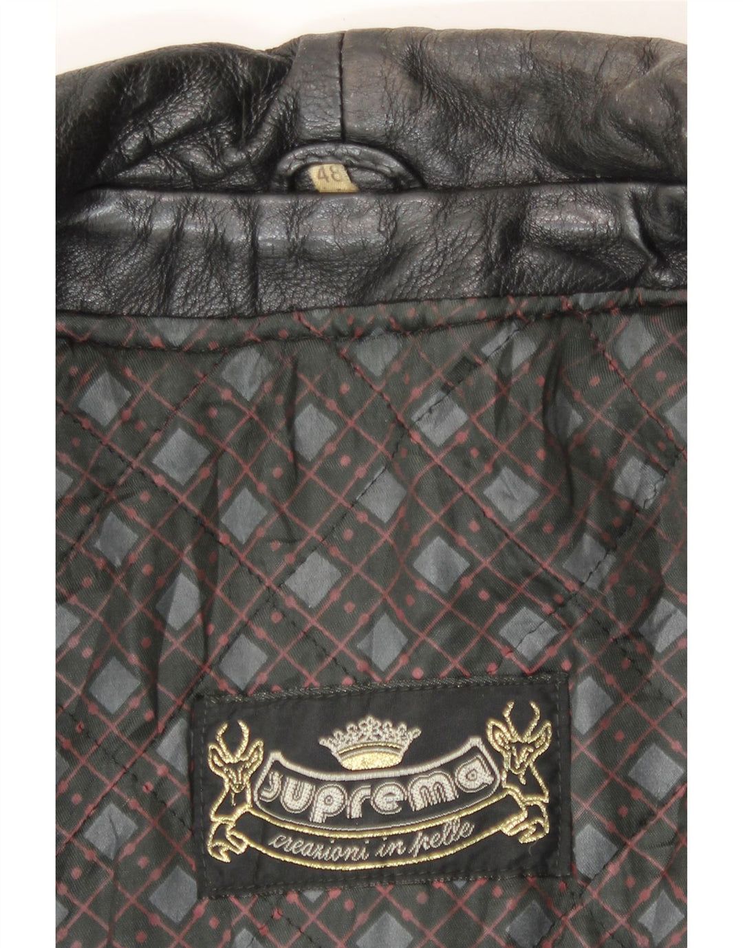 Suprema Chaqueta de cuero para hombre IT 48 Cuero negro mediano