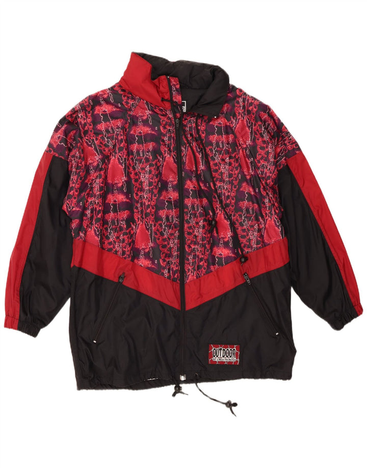 Linea Primero Chaqueta impermeable holgada con estampado abstracto para hombre UK 36 Small Black