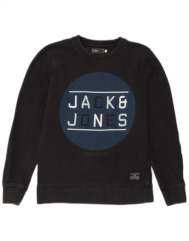 Jack & Jones Hombre Sudadera Gráfica Jumper Small Algodón Negro