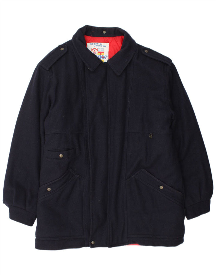 Polbot Chaqueta militar para hombre UK 42 XL Lana azul marino