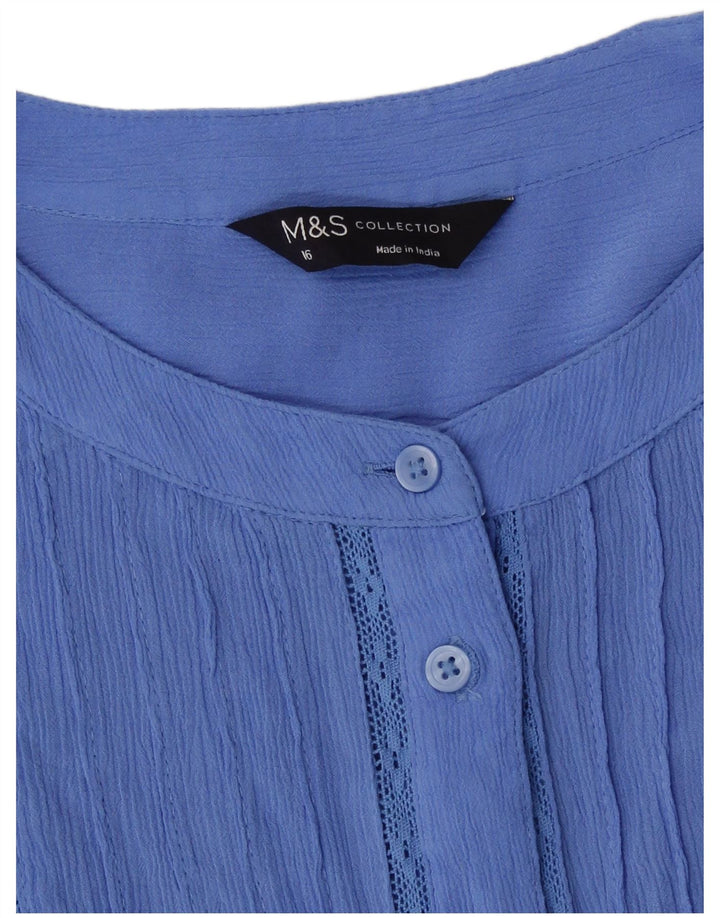 Marks & Spencer Blusa para mujer UK 46 Large Viscosa azul