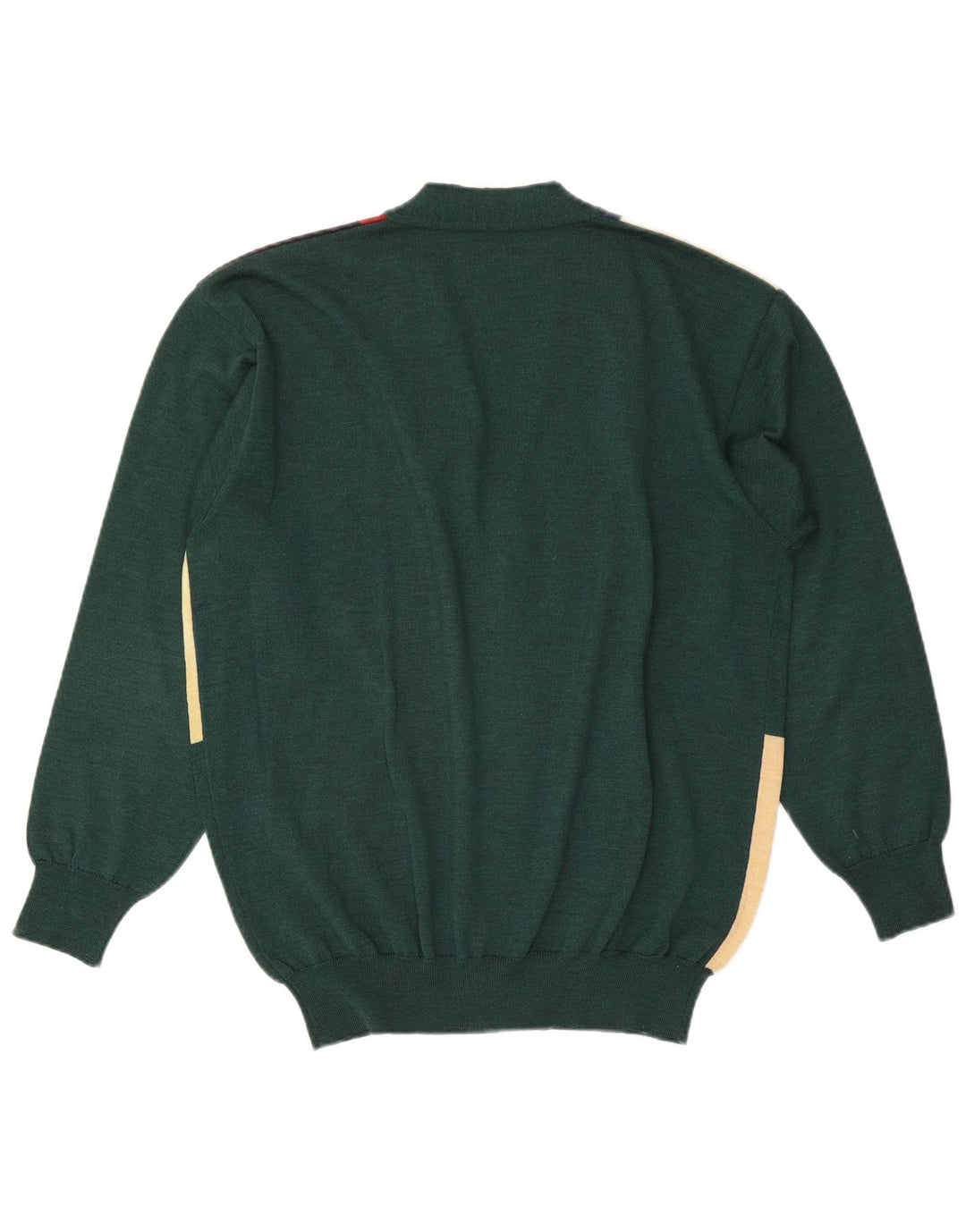 Marz Cárdigan De Hombre IT 52 Large De Lana Color Block Verde
