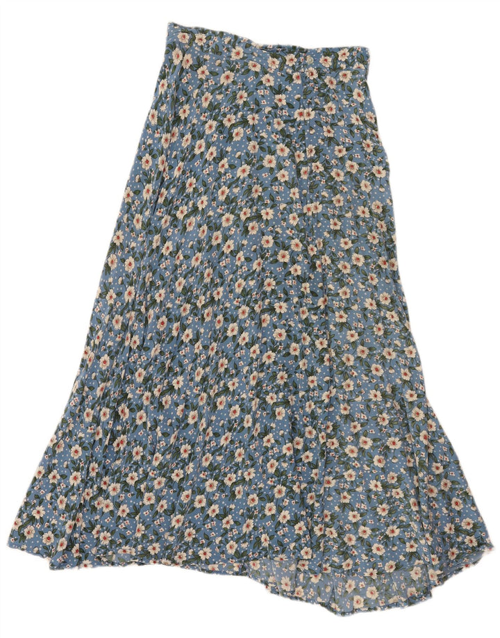Vintage mujer falda acampanada W26 pequeño azul floral
