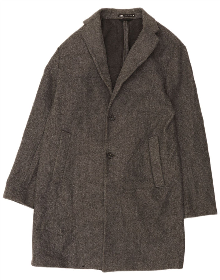 Zara Hombre Abrigo Reino Unido 40 Grande Gris