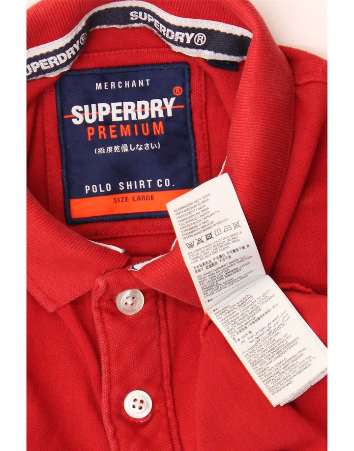Superdry Polo Gráfico Para Hombre De Algodón Rojo Grande