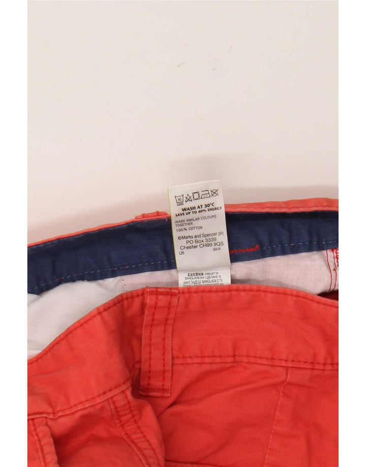 Marks & Spencer Pantalones cortos tipo cargo para hombre W32 Algodón rojo mediano