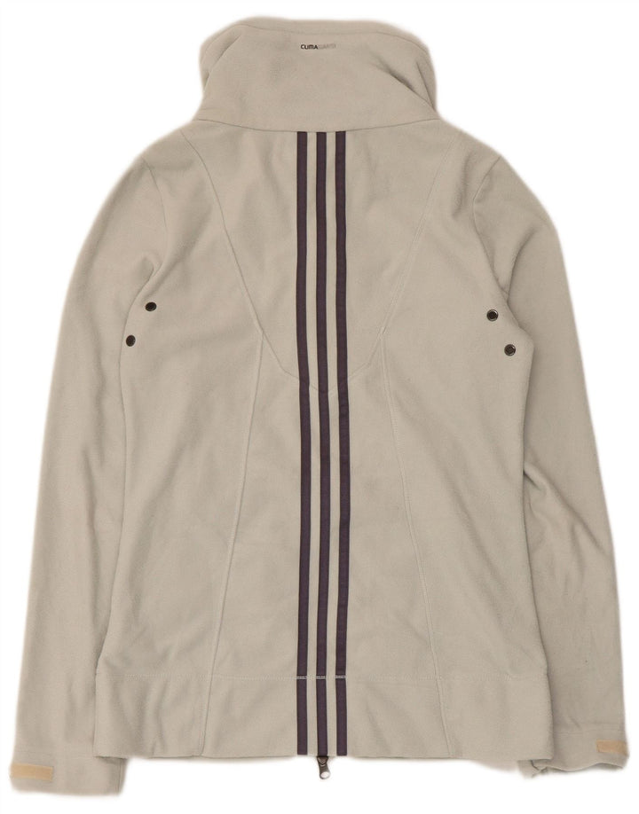 Adidas Chaqueta polar para mujer UK 12 Poliéster a rayas gris medio