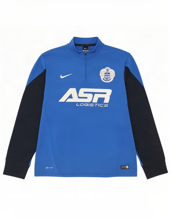 Nike Hombre Dri Fit Graphic Pullover Chándal Top Azul Medio Colorblock