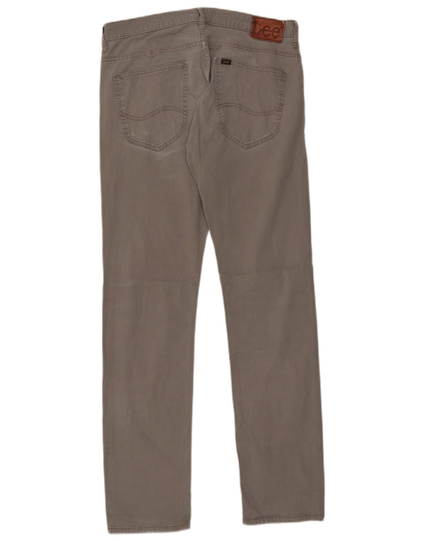 Lee Mens Powell Slim Casual Trousers W33 L34 Grey Cotton