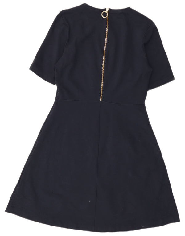 TOMMY HILFIGER Vestido acampanado para mujer UK 40 Medio Viscosa azul marino