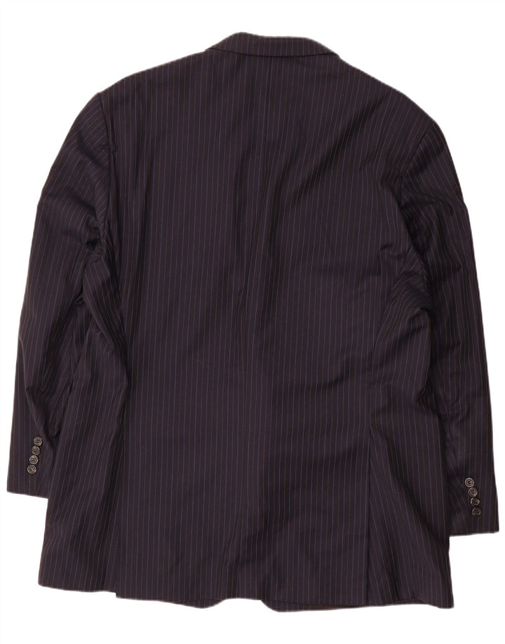 RALPH LAUREN Chaqueta tipo blazer de 2 botones para hombre IT 52 XL Lana a rayas azul marino