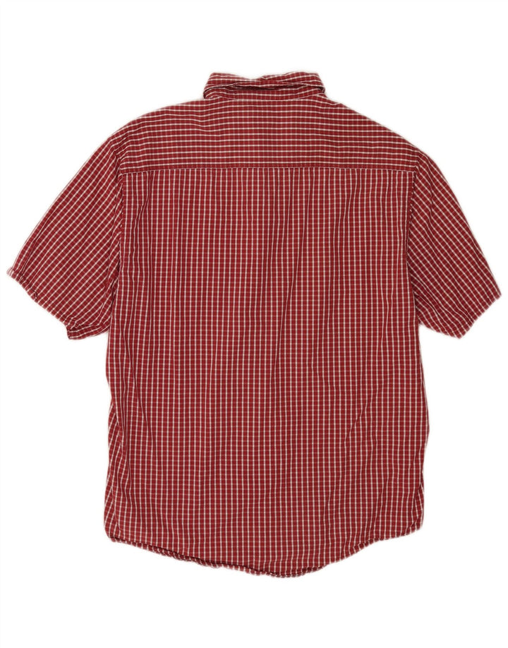 Kickers Camisa De Manga Corta Para Hombre De Algodón Con Cuadros Rojos Grandes