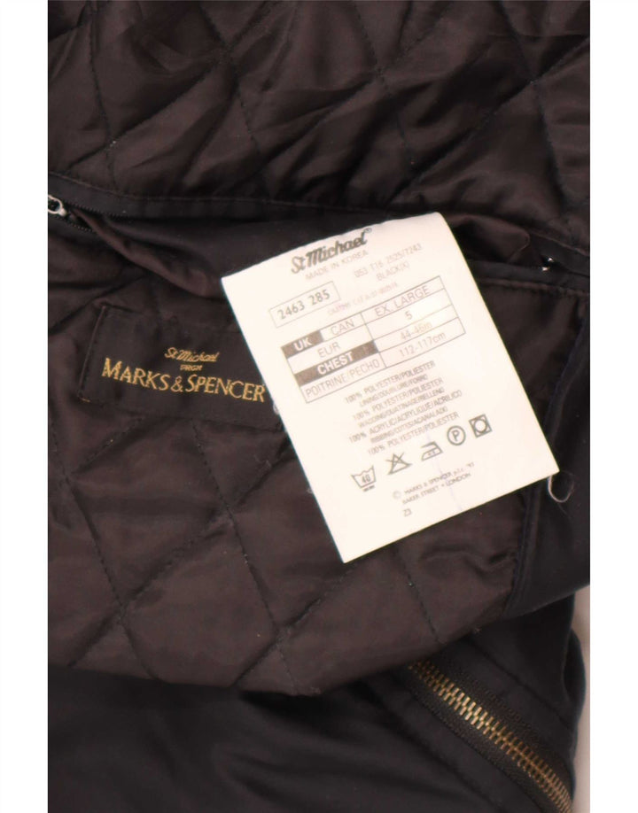 Marks & Spencer Chaqueta Bomber St. Michael para Hombre UK 42 XL Poliéster Negro