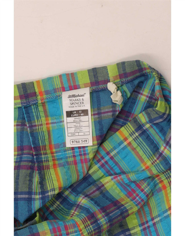 Marks & Spencer Falda lápiz para mujer UK 12 Medium W26 Cuadros multicolores