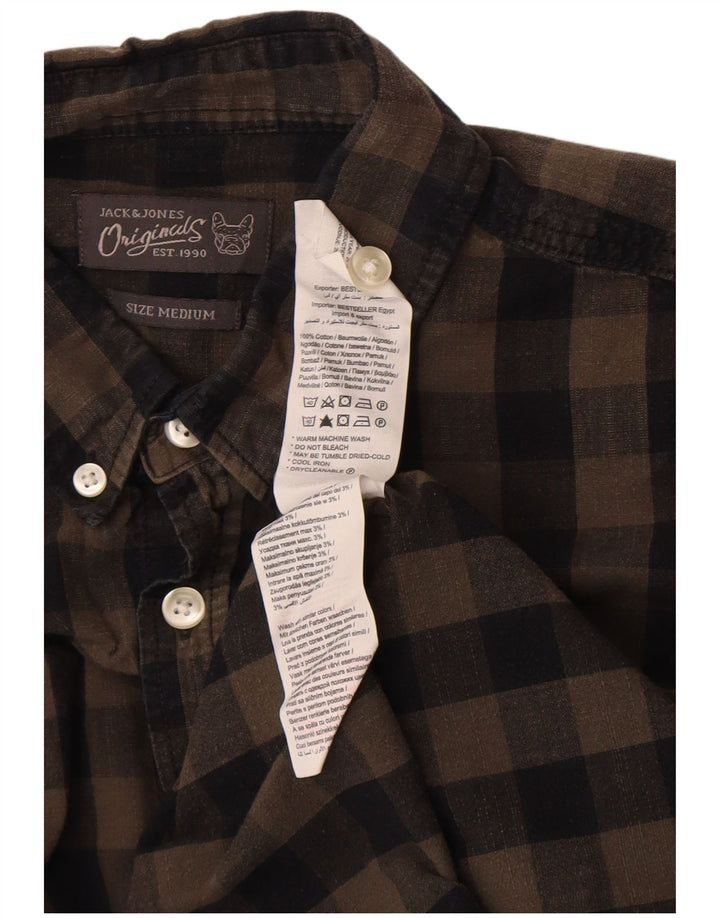 Jack & Jones Hombre Regular Fit Camisa De Algodón A Cuadros Marrón Medio