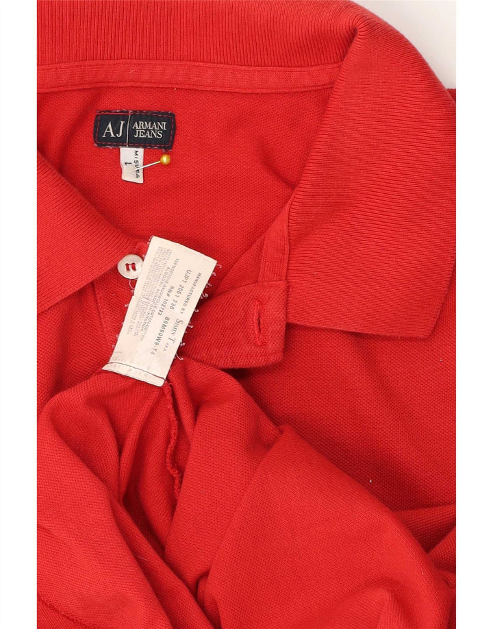 Armani Jeans Polo Hombre Grande Rojo Algodón