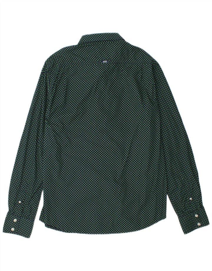 SUPERDRY Camisa gráfica para hombre 2XL Azul marino manchado