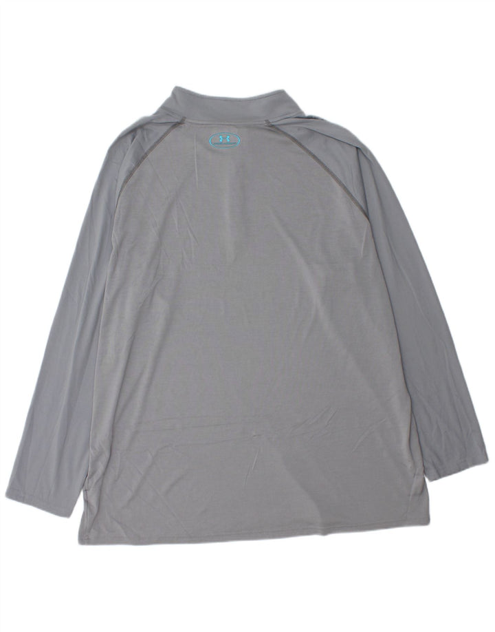 UNDER ARMOUR Camiseta de chándal para hombre Heat Gear con cremallera y cuello 3XL Gris