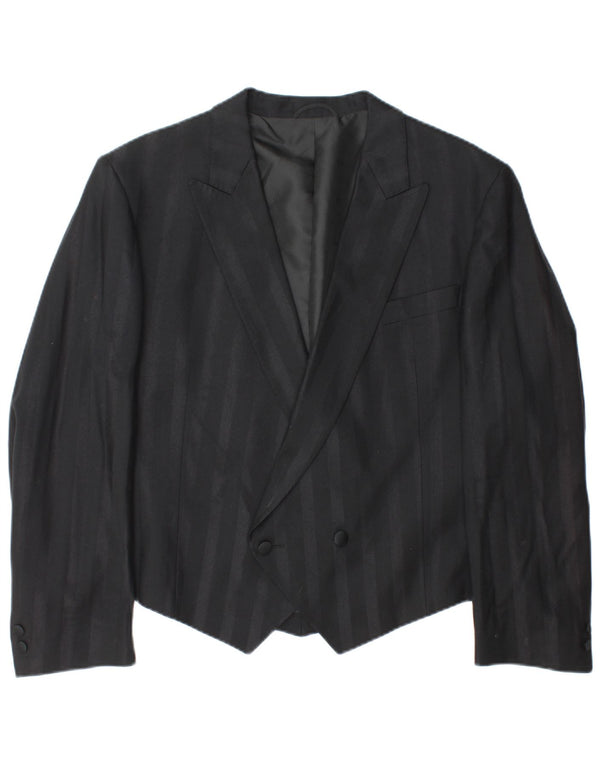 WILVORST Chaqueta tipo blazer corta con doble botonadura para hombre UK 42 XL Rayas negras