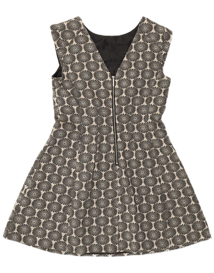 Oasis Vestido Acampanado para Mujer UK 44 Mediano Azul Marino Floral Algodón