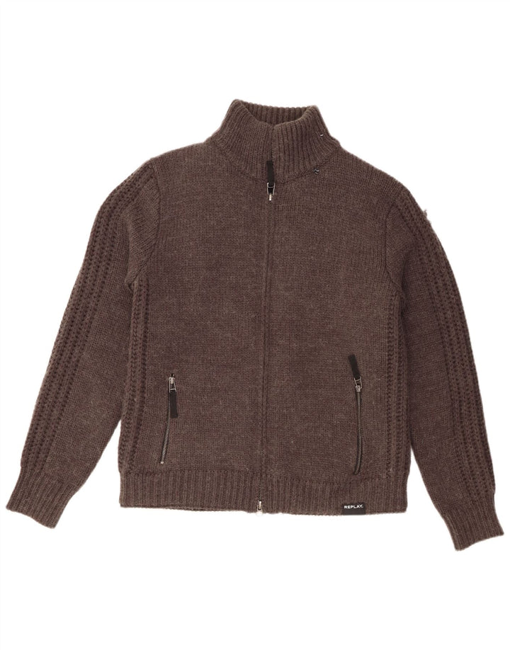 Replay Suéter Cárdigan Para Hombre Acrílico Gris Grande