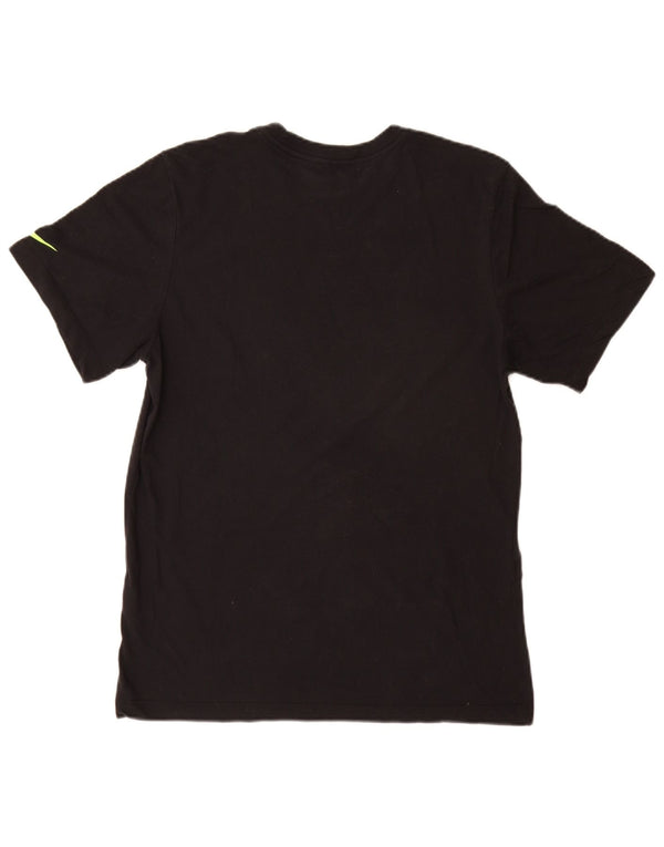 Nike Dri Fit Graphic Camiseta para hombre, talla mediana, algodón negro