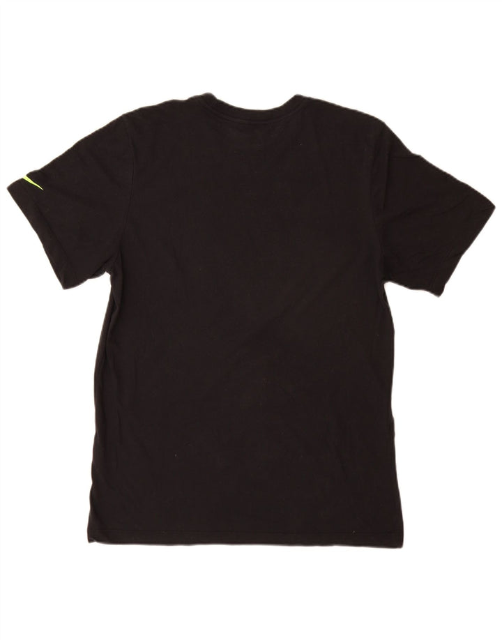 Nike Dri Fit Graphic Camiseta para hombre, talla mediana, algodón negro