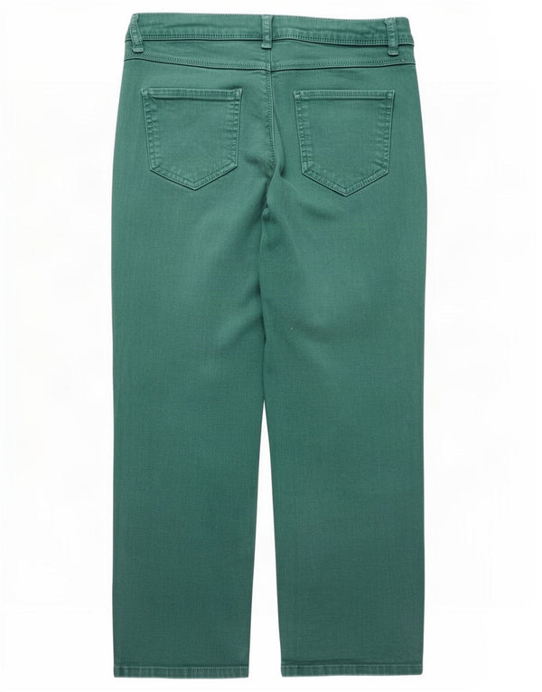 Benetton Vaqueros Cropped Mujer UK 10 Small W28 L24 Algodón Verde