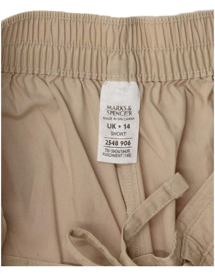 Marks & Spencer Pantalones Cortos para Mujer UK 40 Medium W28 L26 Beige