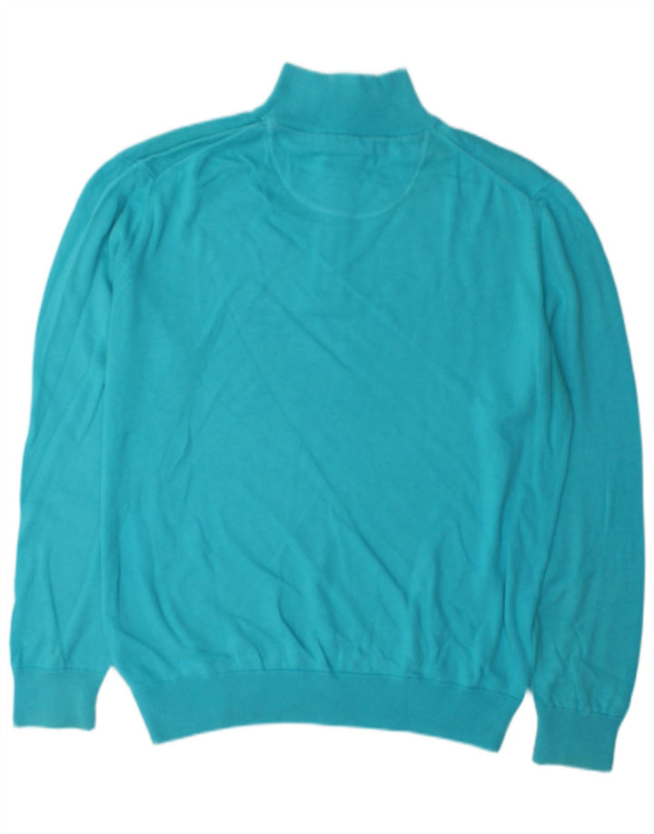 Gant Jersey De Cuello Con Cremallera Para Hombre Jersey De Algodón Azul Grande