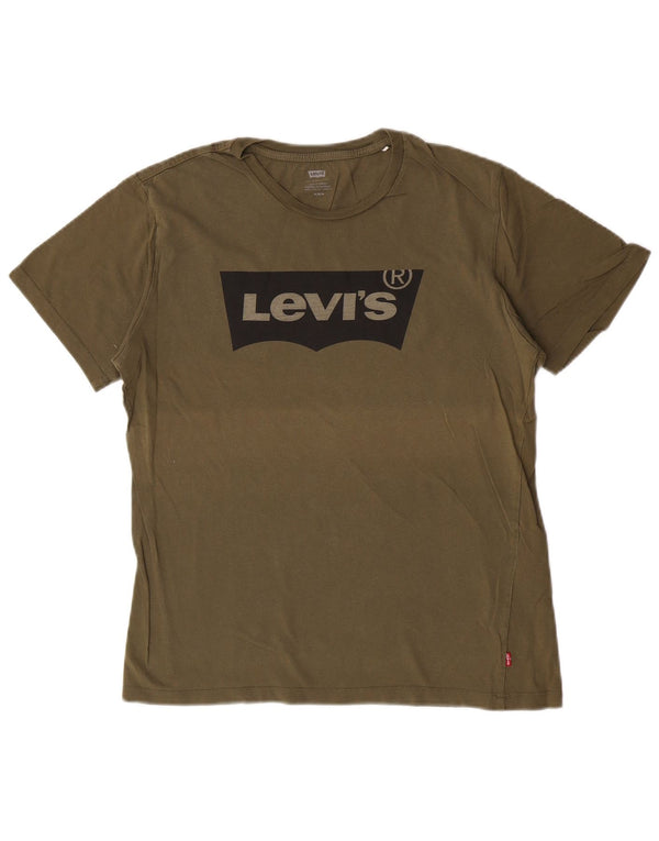 Levi's Camiseta gráfica para hombre Top Medium Khaki Cotton