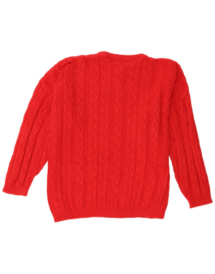 Lecomte Jersey extragrande con cuello redondo para mujer UK 18 XL Algodón rojo