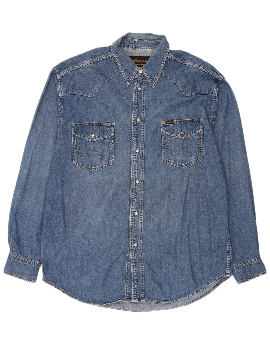 Wrangler Camisa Vaquera Hombre XL Algodón Azul